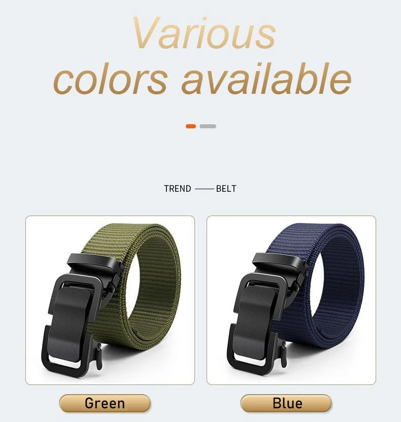 New Metal Buckle Tactical Belt Men's Nylon Braided Military Belt Canvas Casual Golf Outdoor Training Workwear Pants Waist Belt