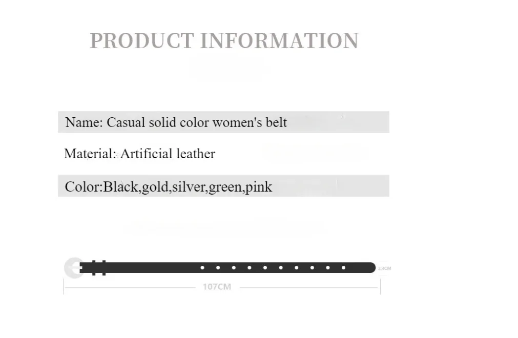 2.4cm Women's Belt Fashion Trend Personality Design Versatile Jeans Girdle Hip Hop Girl Rose Red Pu Silver Buckle Waistband