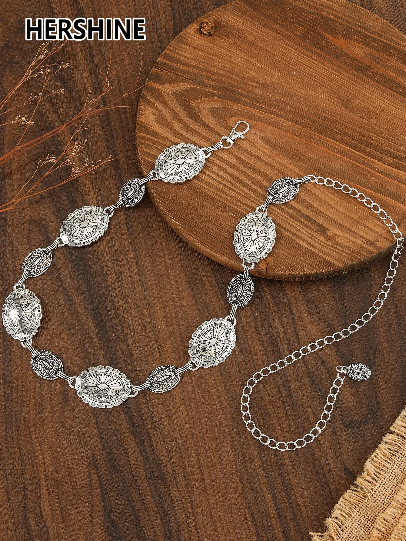 HERSHINE 1-piece women's vintage metal waist chain set, an elegant dress accessory with a bohemian style,spring,summer,Christmas