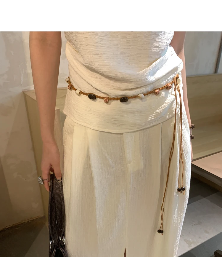 Ethnic Style Woven Beaded Waist Rope For Women With A Dress To Decorate The Summer Bohemian Belt And Waist Chain To Cinch