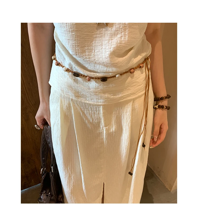 Ethnic Style Woven Beaded Waist Rope For Women With A Dress To Decorate The Summer Bohemian Belt And Waist Chain To Cinch