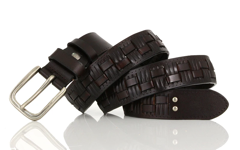 Genuine leather braided belt man Fashion male belts luxury design waist strap male Quality first layer cow skin belt for jeans