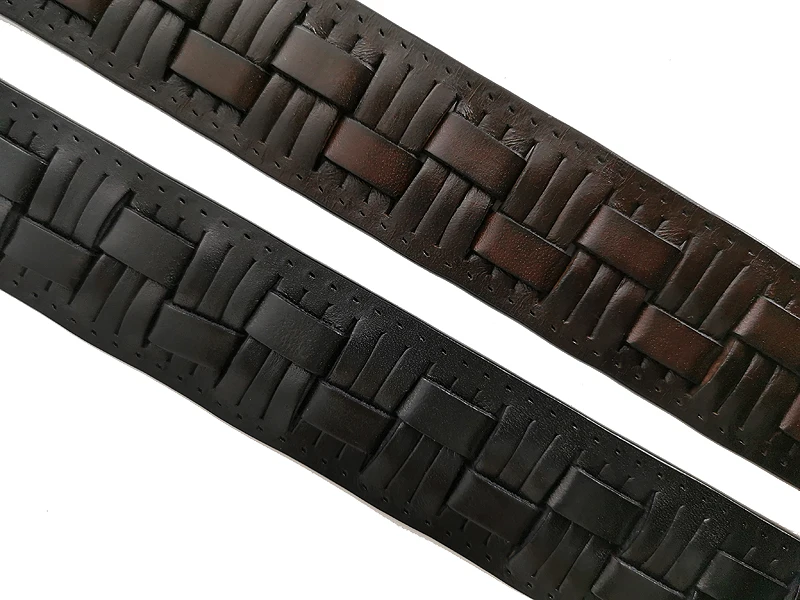 Genuine leather braided belt man Fashion male belts luxury design waist strap male Quality first layer cow skin belt for jeans