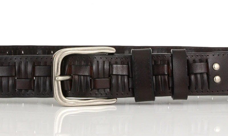 Genuine leather braided belt man Fashion male belts luxury design waist strap male Quality first layer cow skin belt for jeans