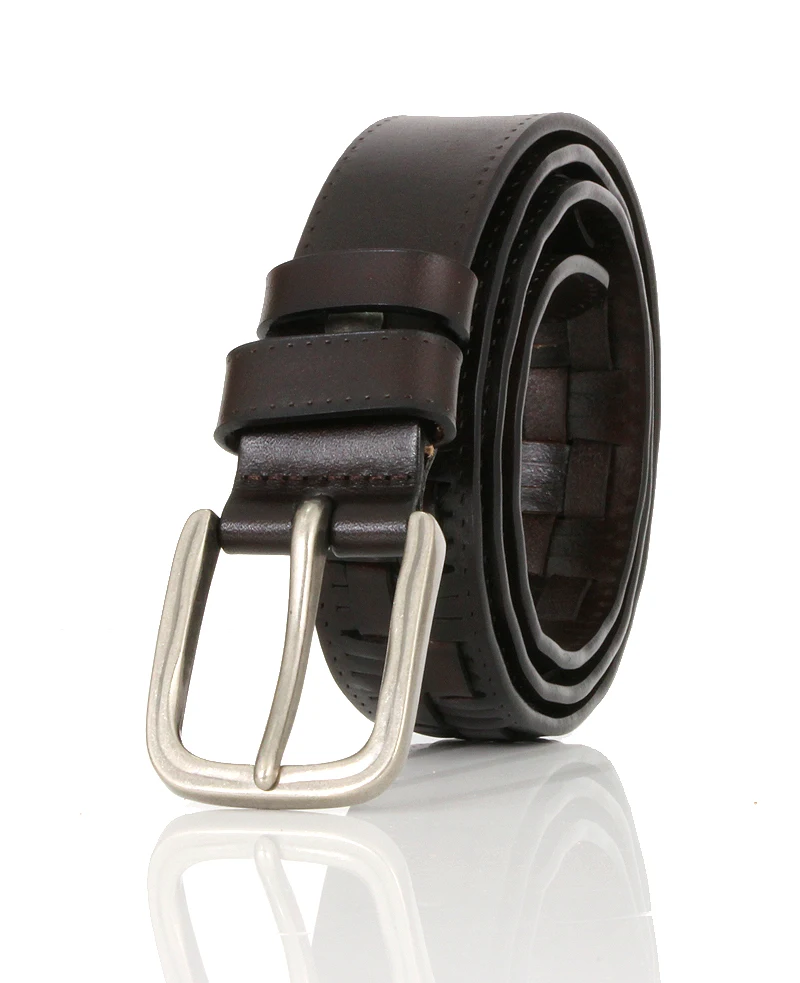 Genuine leather braided belt man Fashion male belts luxury design waist strap male Quality first layer cow skin belt for jeans