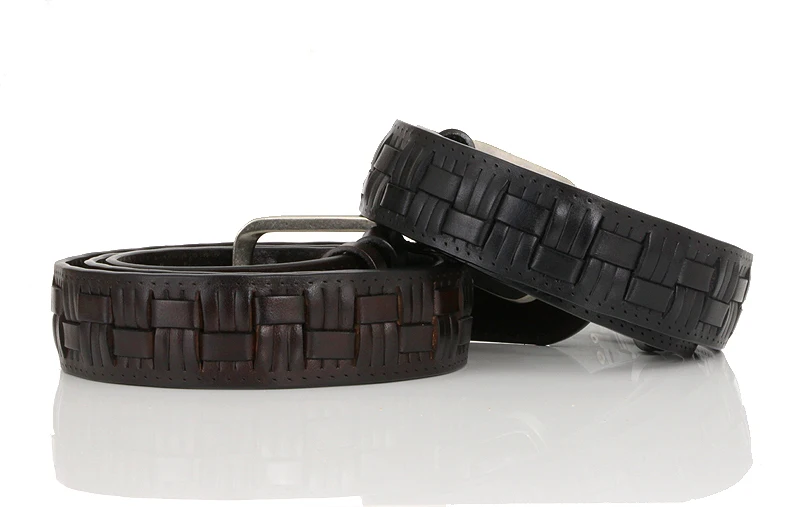 Genuine leather braided belt man Fashion male belts luxury design waist strap male Quality first layer cow skin belt for jeans