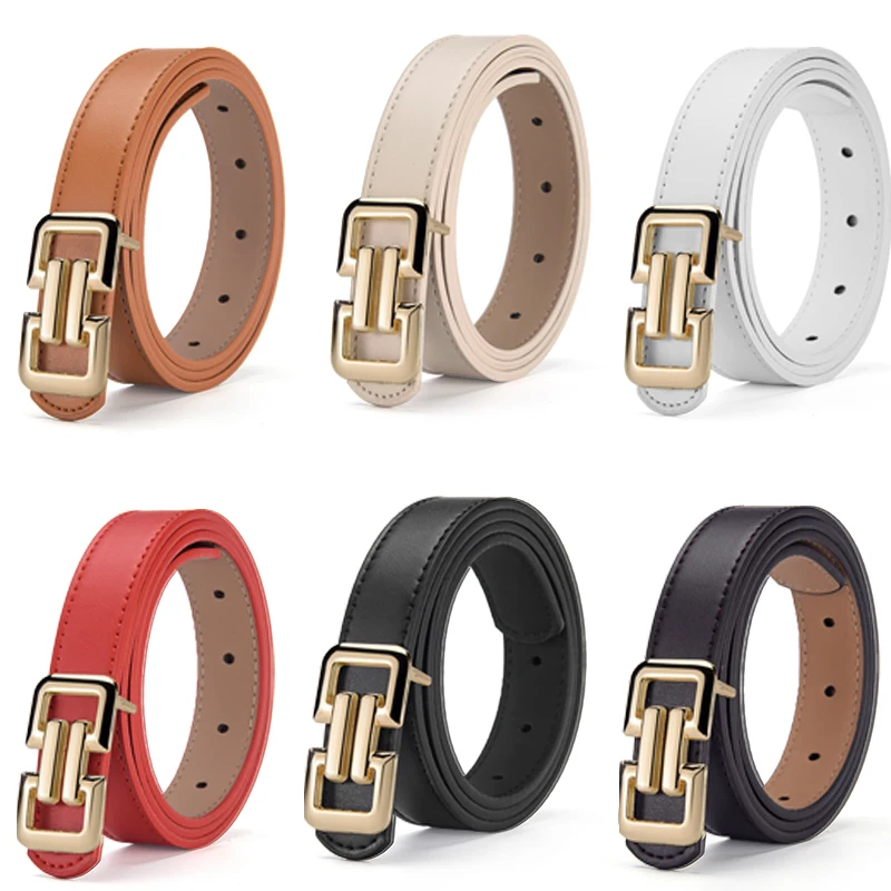 1-3pcs Fashion Women's Colorful Belt Simple And Versatile Women's Skirt Wide-leg Pants PU Belt Trendy Women's Smooth Buckle Belt