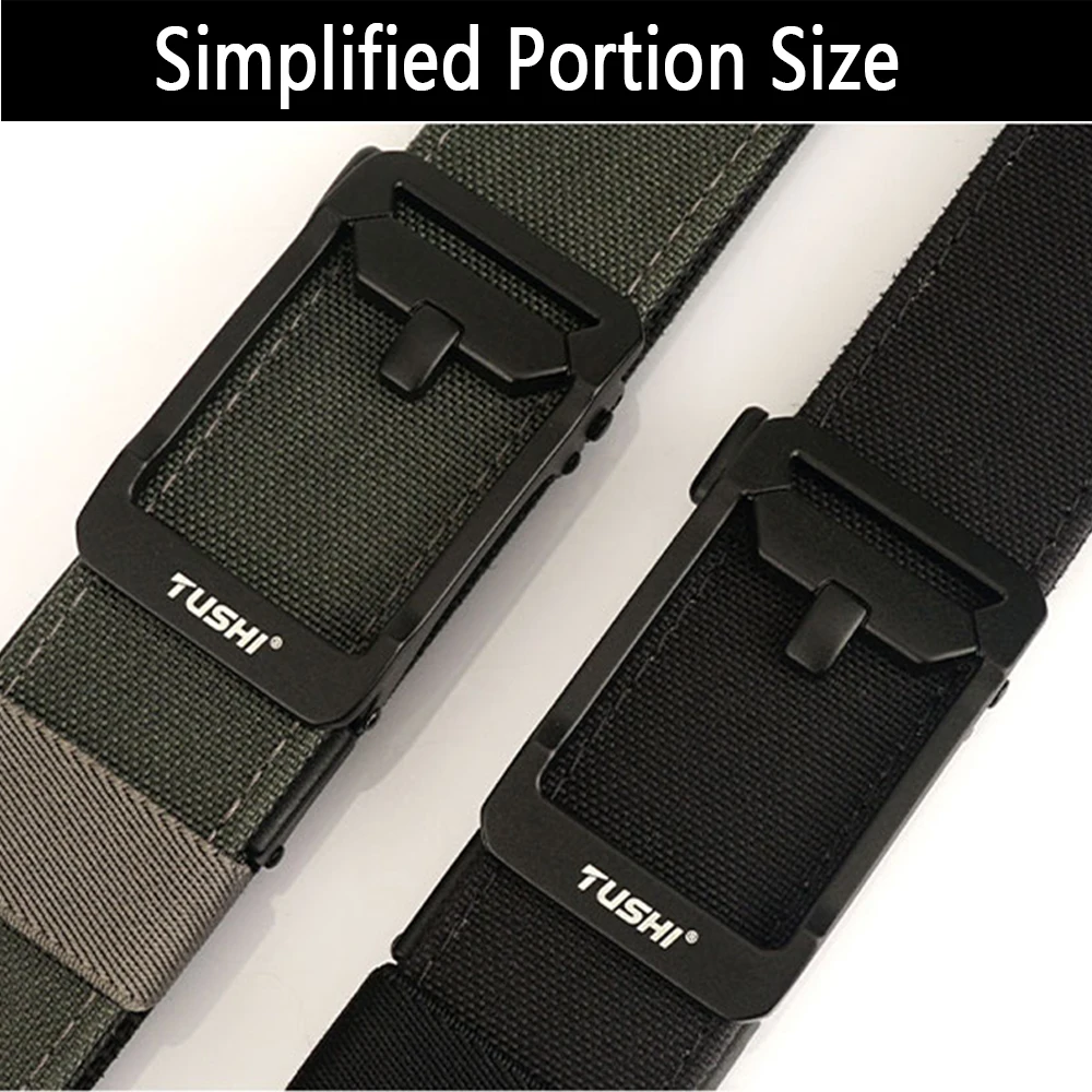 TUSHI New Military Gun Belt for Men Nylon Metal Automatic Buckle Police Duty Belt Tactical Outdoor Girdle IPSC Accessories
