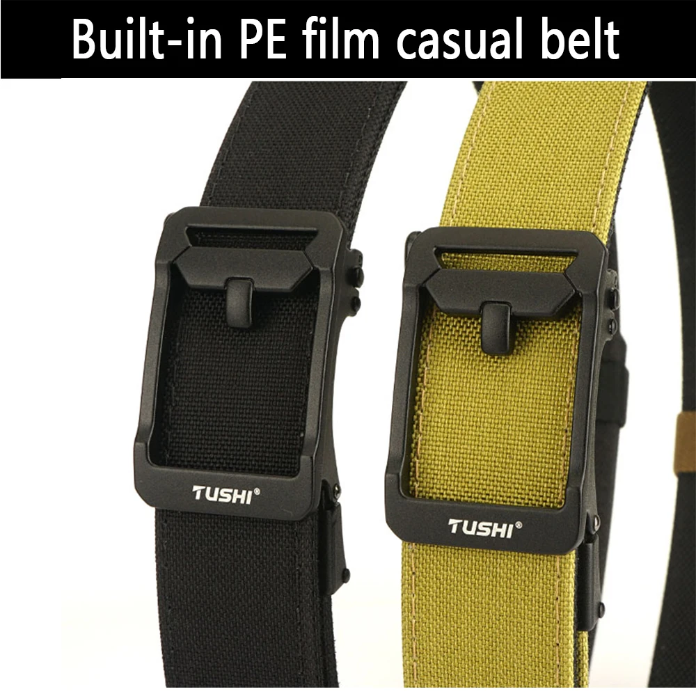 TUSHI New Military Gun Belt for Men Nylon Metal Automatic Buckle Police Duty Belt Tactical Outdoor Girdle IPSC Accessories
