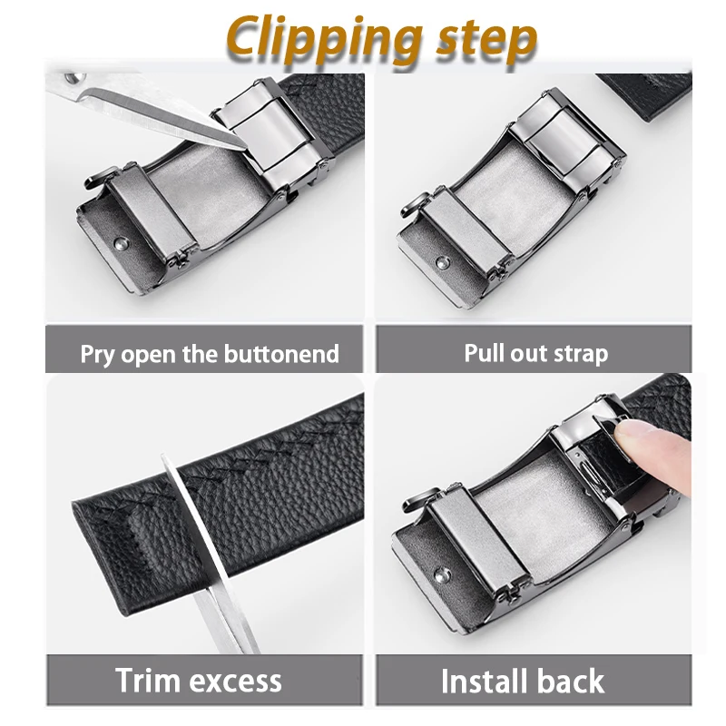 OYIFAN belt for men Business Men Genuine Leather Luxury Cowhide Men Belts Girdle Man Automatic belts Ratchet belt