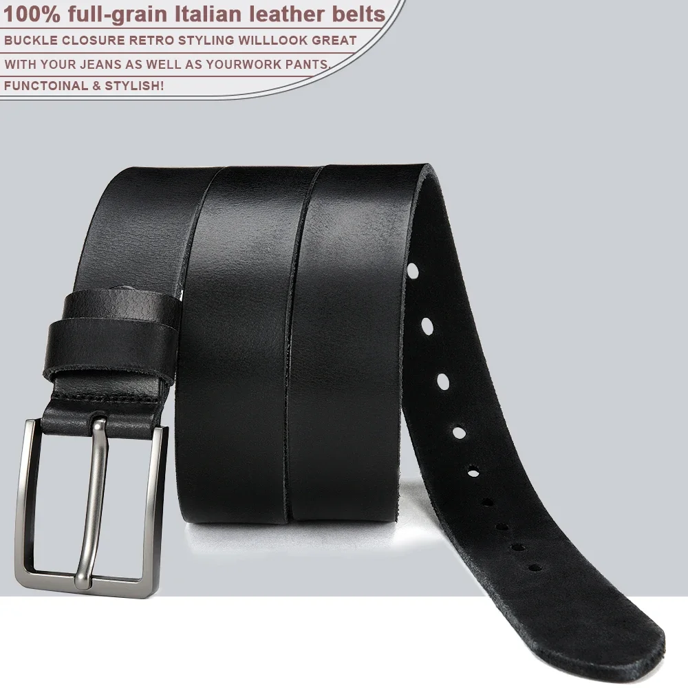 CHAOREN Genuine Leather For Men's High Quality Buckle Jeans Cowskin Casual Belts Business Cowboy Waistband Male Fashion Designer