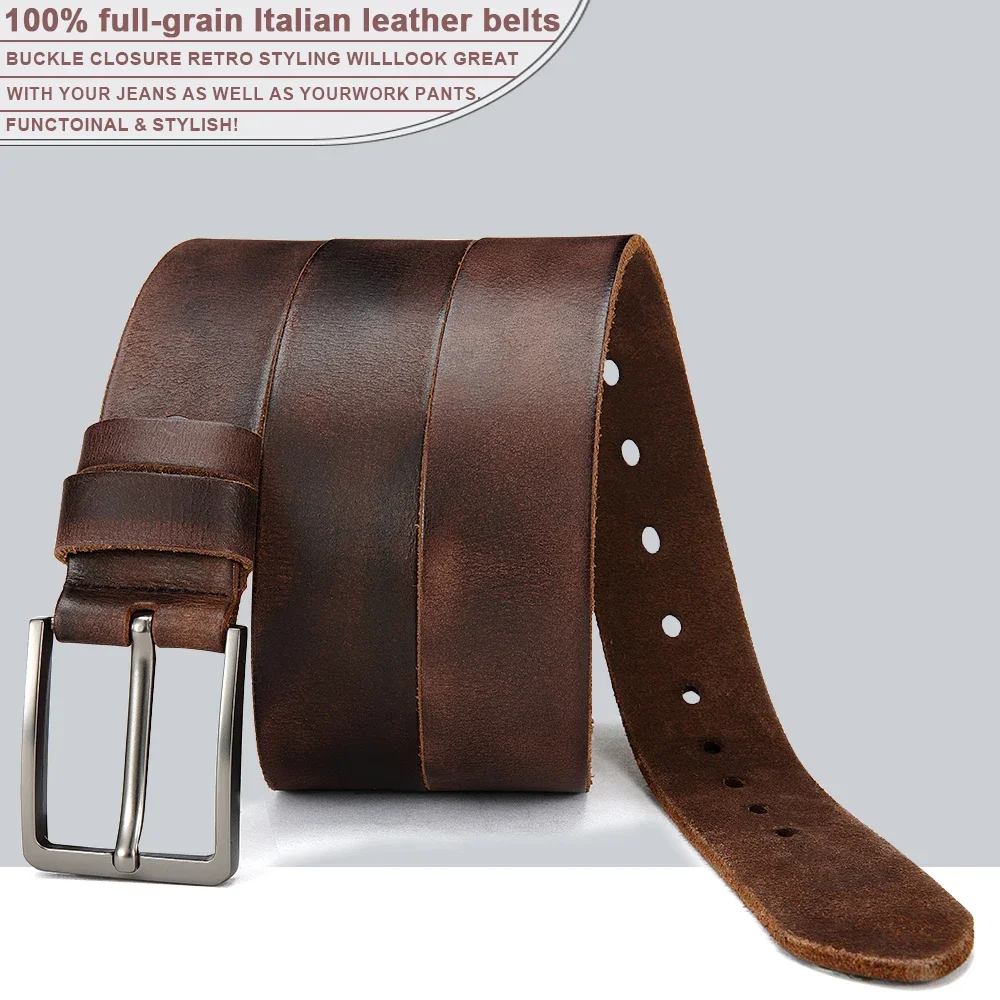 CHAOREN Genuine Leather For Men's High Quality Buckle Jeans Cowskin Casual Belts Business Cowboy Waistband Male Fashion Designer