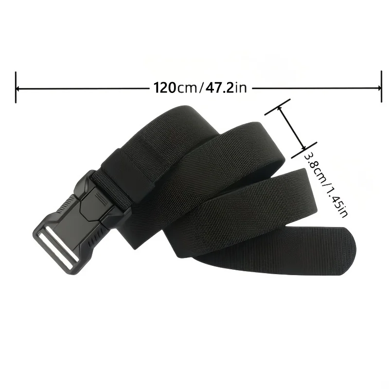 New Unisex Elastic Belt Hard Metal Buckle Quick Release Tough Stretch Nylon Men's Military Tactical Belt Casual Waistband