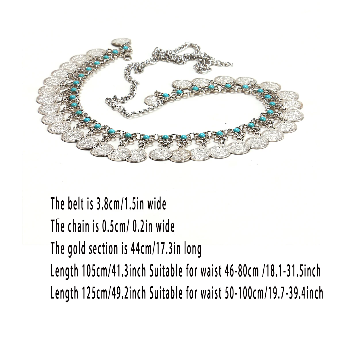 Retro coin Pendant belly Dance Waist Decorateive chain tassel Belt For Women accessories Ladies's Bohemia Girdle Dress catwalk