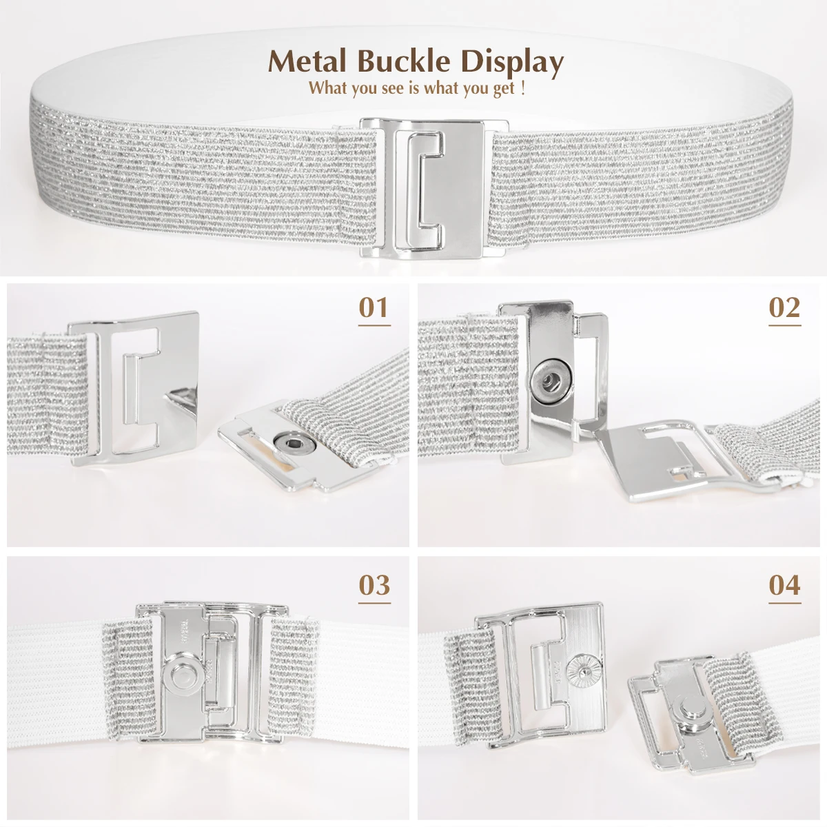 SISHION 2025 Fashion Plus Size S-XXL Women Waist Belts YD0019 Elastic Thin Golden Silver Bling Gothic Corsets Belt