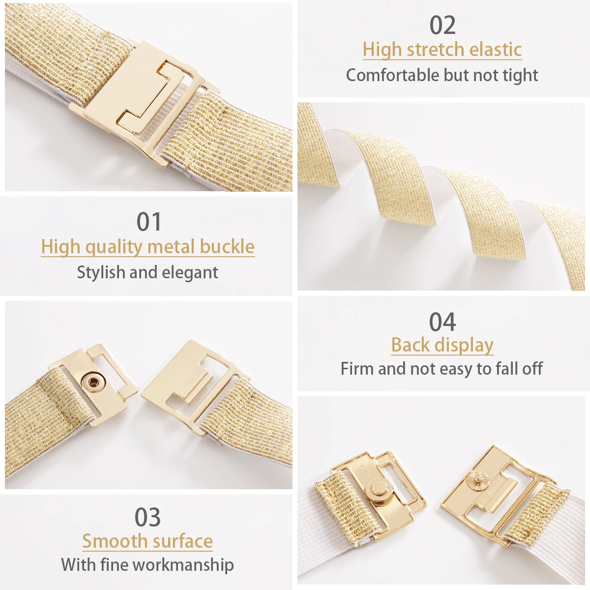 SISHION 2025 Fashion Plus Size S-XXL Women Waist Belts YD0019 Elastic Thin Golden Silver Bling Gothic Corsets Belt