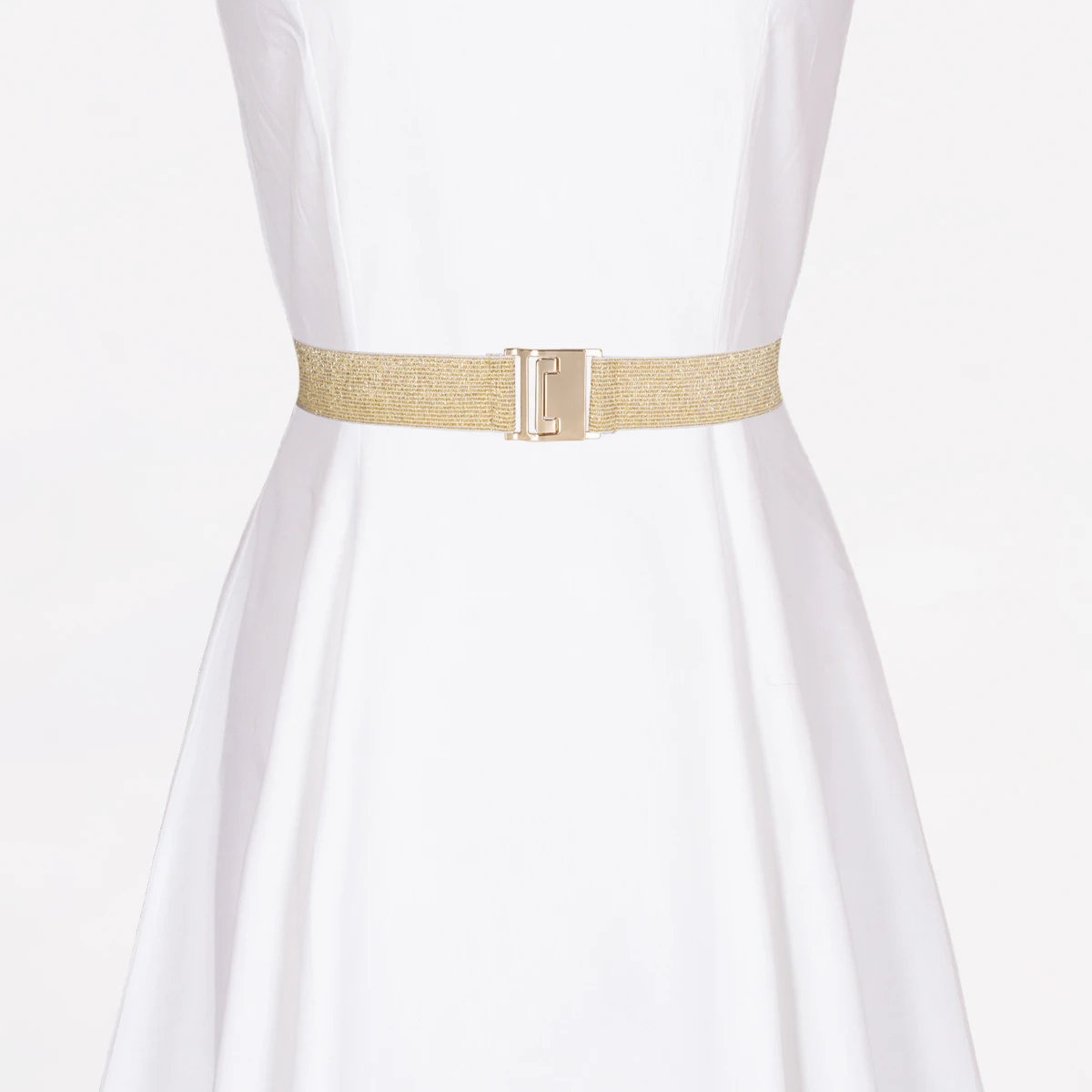 SISHION 2025 Fashion Plus Size S-XXL Women Waist Belts YD0019 Elastic Thin Golden Silver Bling Gothic Corsets Belt
