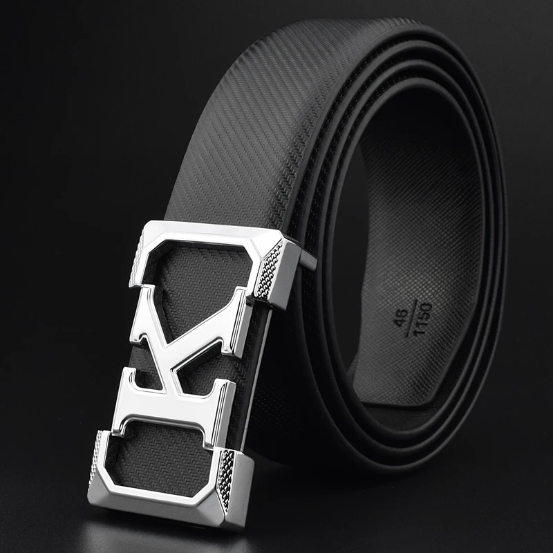 High Quality White Belt Boy Fashion Designer Casual Coskin Leather Metal Buckle Belt K Letter Men Belt