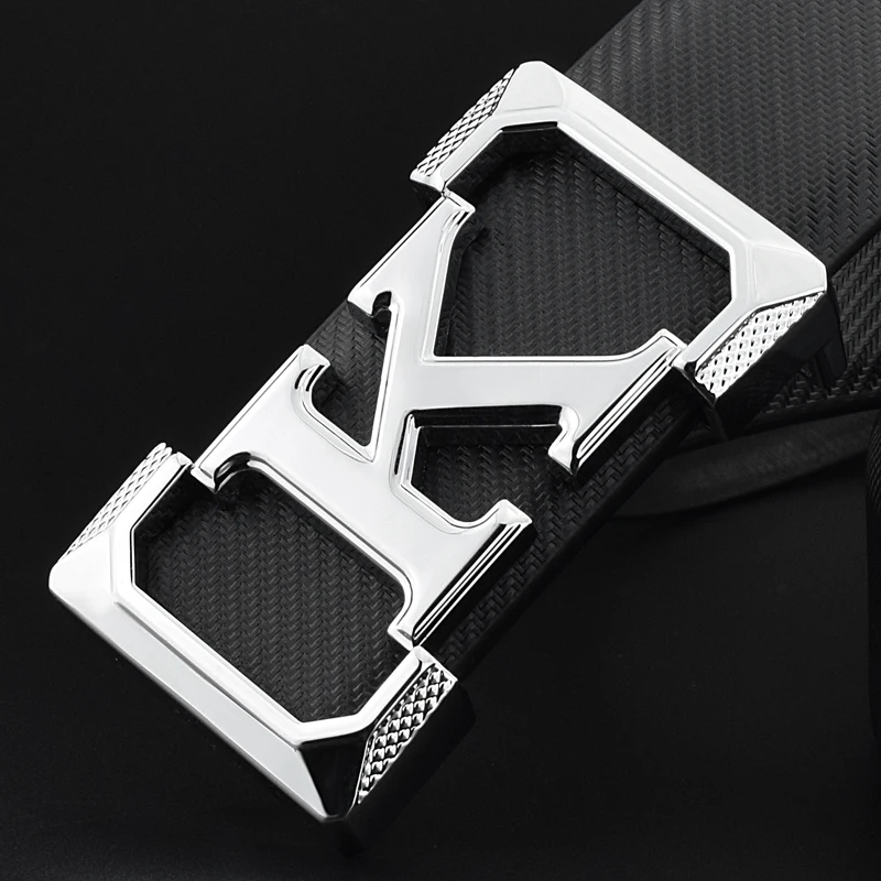 High Quality White Belt Boy Fashion Designer Casual Coskin Leather Metal Buckle Belt K Letter Men Belt