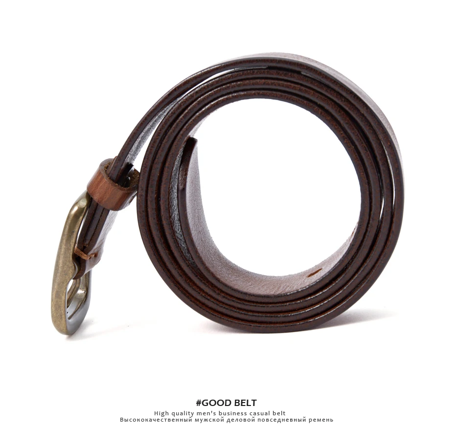 MEDYLA Vintage Luxury Handmade Leather Copper Buckle Man's Belt Cowhide Retro All-match Casual Jeans Soft Belt 21404