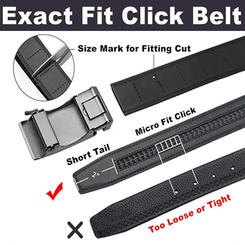 OYIFAN Men's belt business fashion belt high quality genuine leather belt, adjustable automatic belt for men