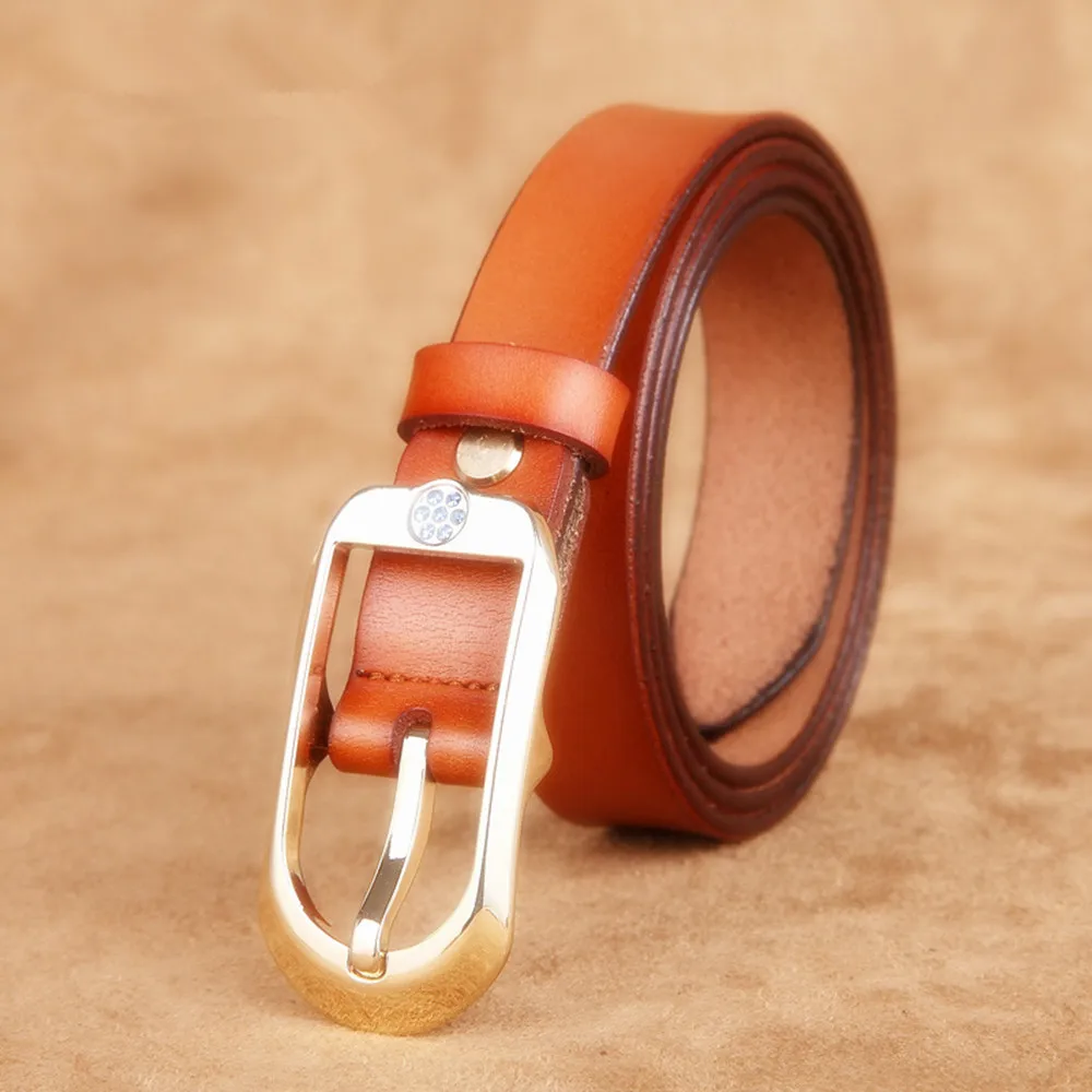 New Designer Fashion Women's Belts High Quality Genuine Leather Brand Straps Female Waistband Pin Buckle Vintage Women Belts