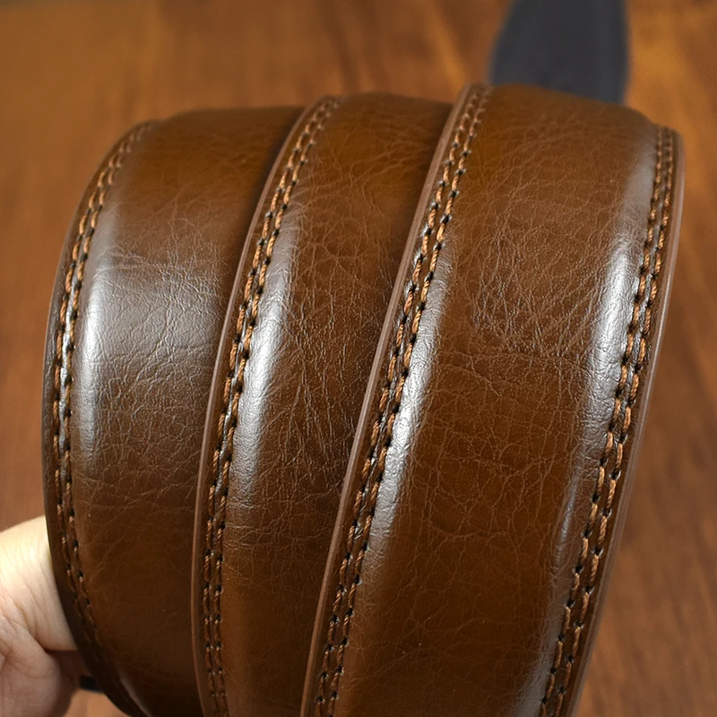 1Pc Deepeel 37mm Wide Leather Men's Belt Business Casual Pin Buckle Waist Belts 110-130cm Man Waistband for Jeans Pants