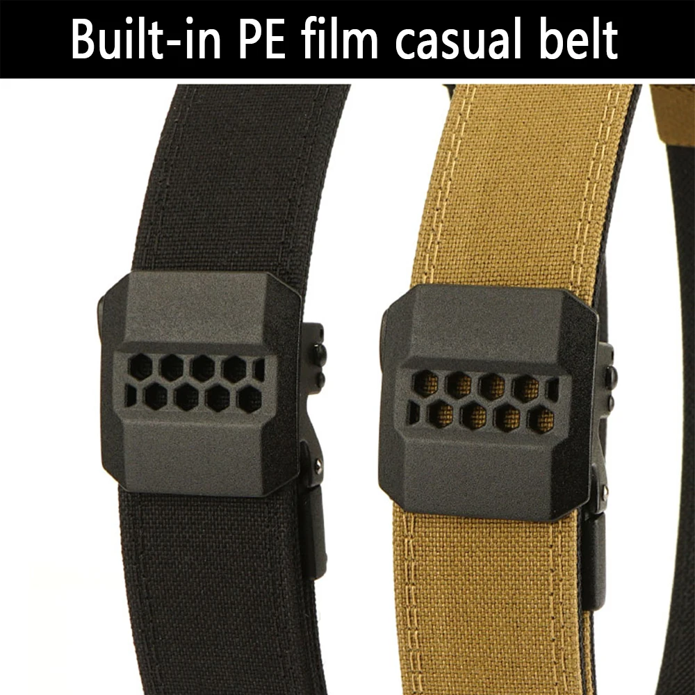 TUSHI New 140cm Military Gun Belt for Men Sturdy Nylon Metal Automatic Buckle Duty Tactical Belt Outdoor Girdle IPSC Accessories