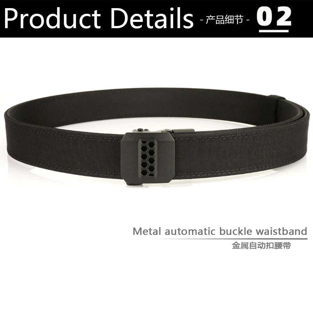 TUSHI New 140cm Military Gun Belt for Men Sturdy Nylon Metal Automatic Buckle Duty Tactical Belt Outdoor Girdle IPSC Accessories