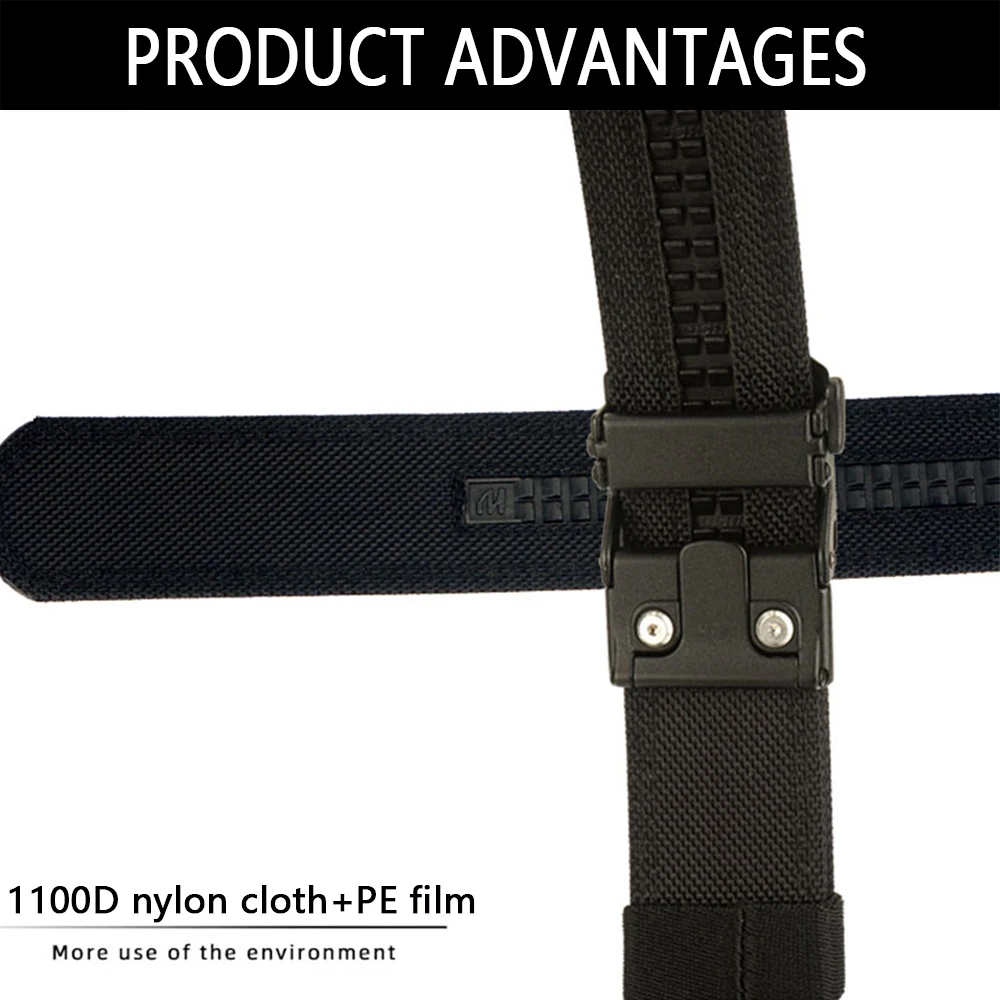TUSHI New 140cm Military Gun Belt for Men Sturdy Nylon Metal Automatic Buckle Duty Tactical Belt Outdoor Girdle IPSC Accessories