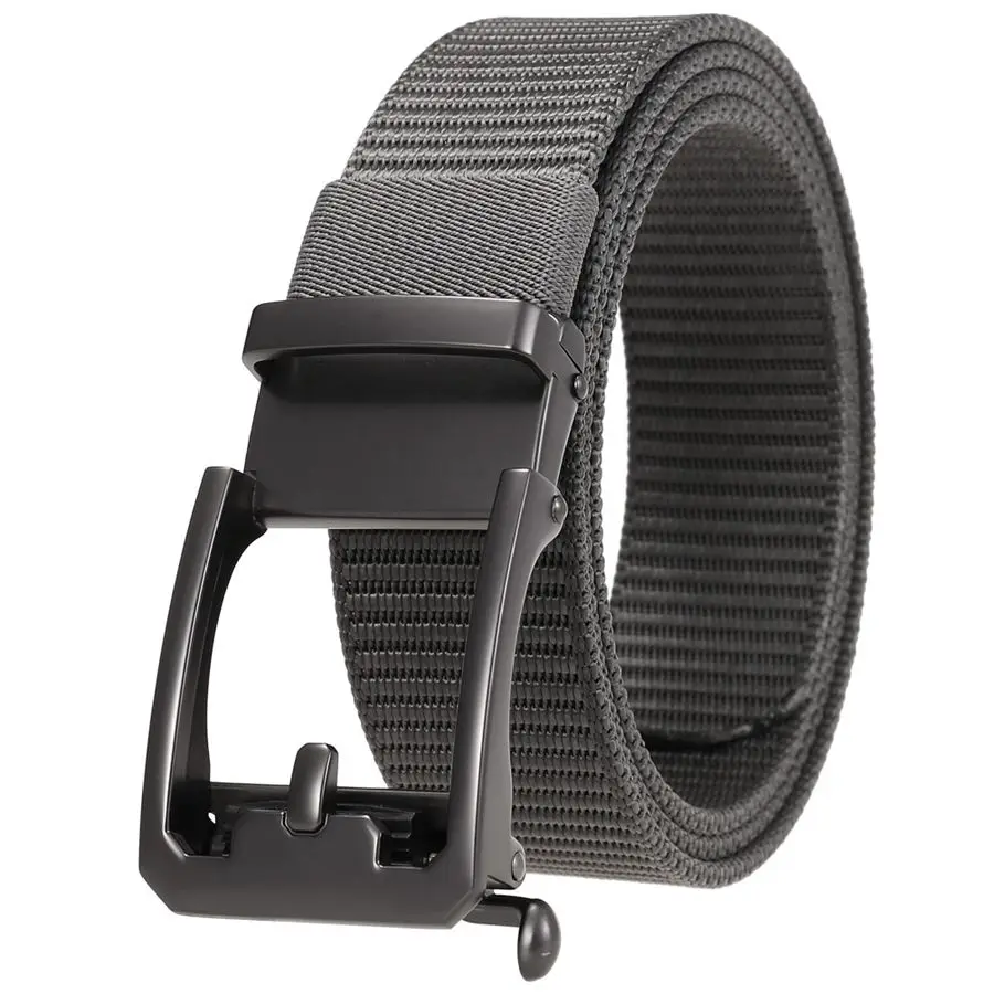Men's Nylon Belt Toothless Buckle Male Waistband Width:3.4cm Black\Coffee\Blue\Beige \Green Length:110-120cm