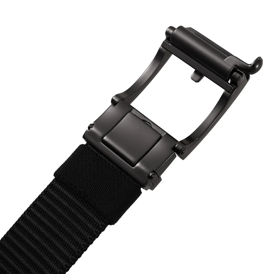 Men's Nylon Belt Toothless Buckle Male Waistband Width:3.4cm Black\Coffee\Blue\Beige \Green Length:110-120cm