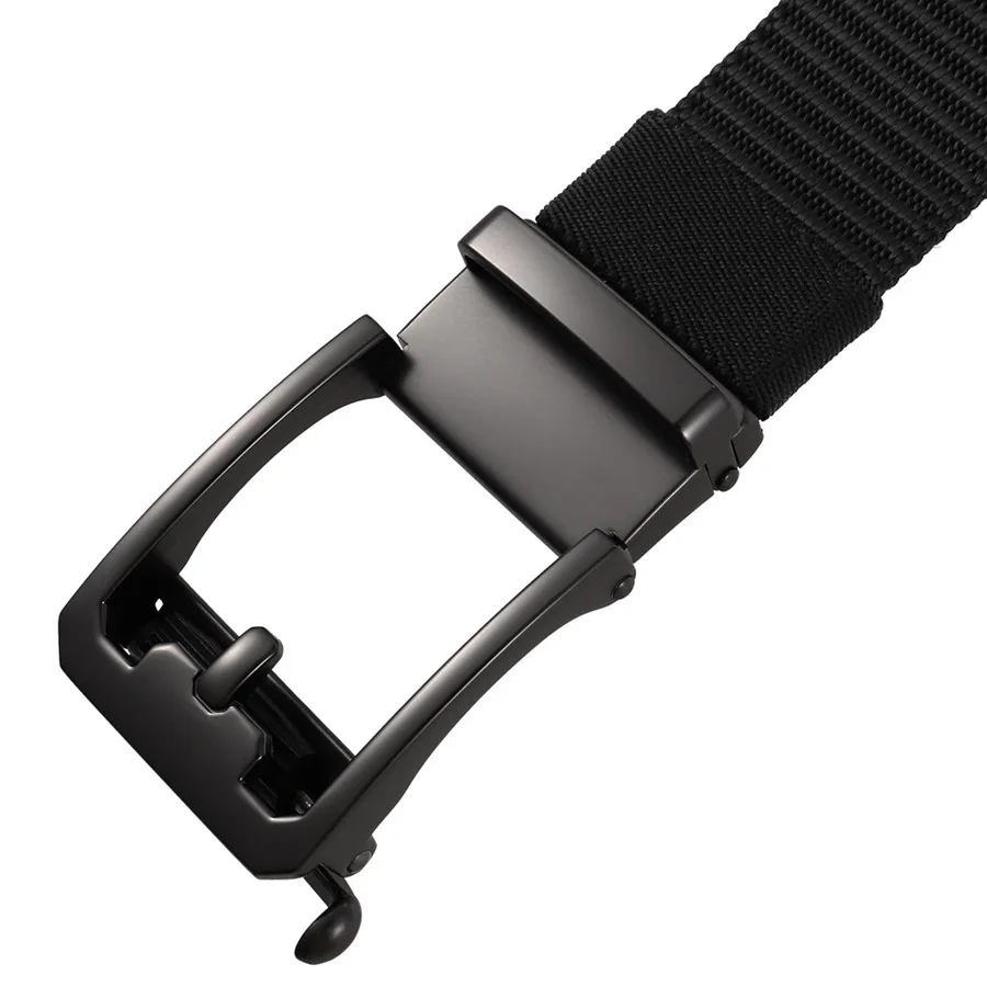 Men's Nylon Belt Toothless Buckle Male Waistband Width:3.4cm Black\Coffee\Blue\Beige \Green Length:110-120cm