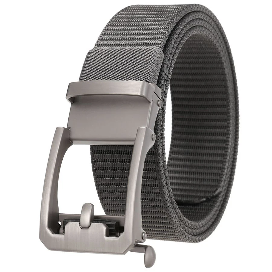 Men's Nylon Belt Toothless Buckle Male Waistband Width:3.4cm Black\Coffee\Blue\Beige \Green Length:110-120cm