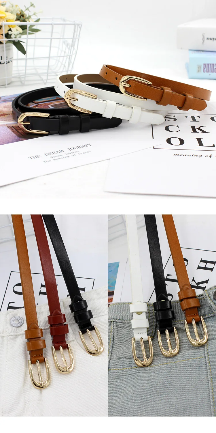 1pc 105cm Fashion Simple Corset Women's Belt for Jeans Black White Brown Leather Belts for Women