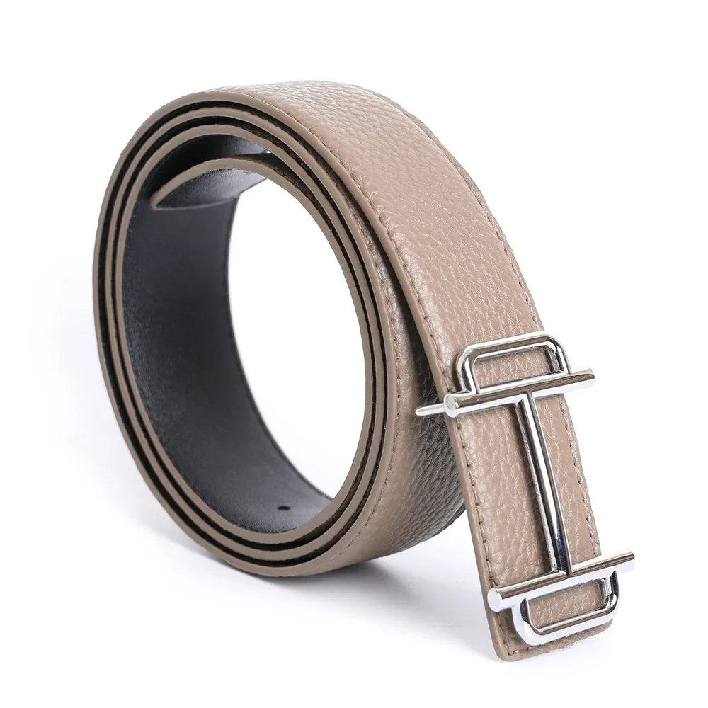 New Luxury Designer Pin T Buckle Belt Men High Quality Women Genuine Real Leather Dress Strap for Jeans Waistband Western Goth