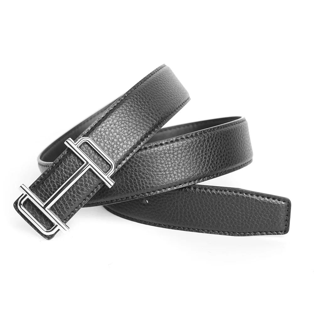 New Luxury Designer Pin T Buckle Belt Men High Quality Women Genuine Real Leather Dress Strap for Jeans Waistband Western Goth