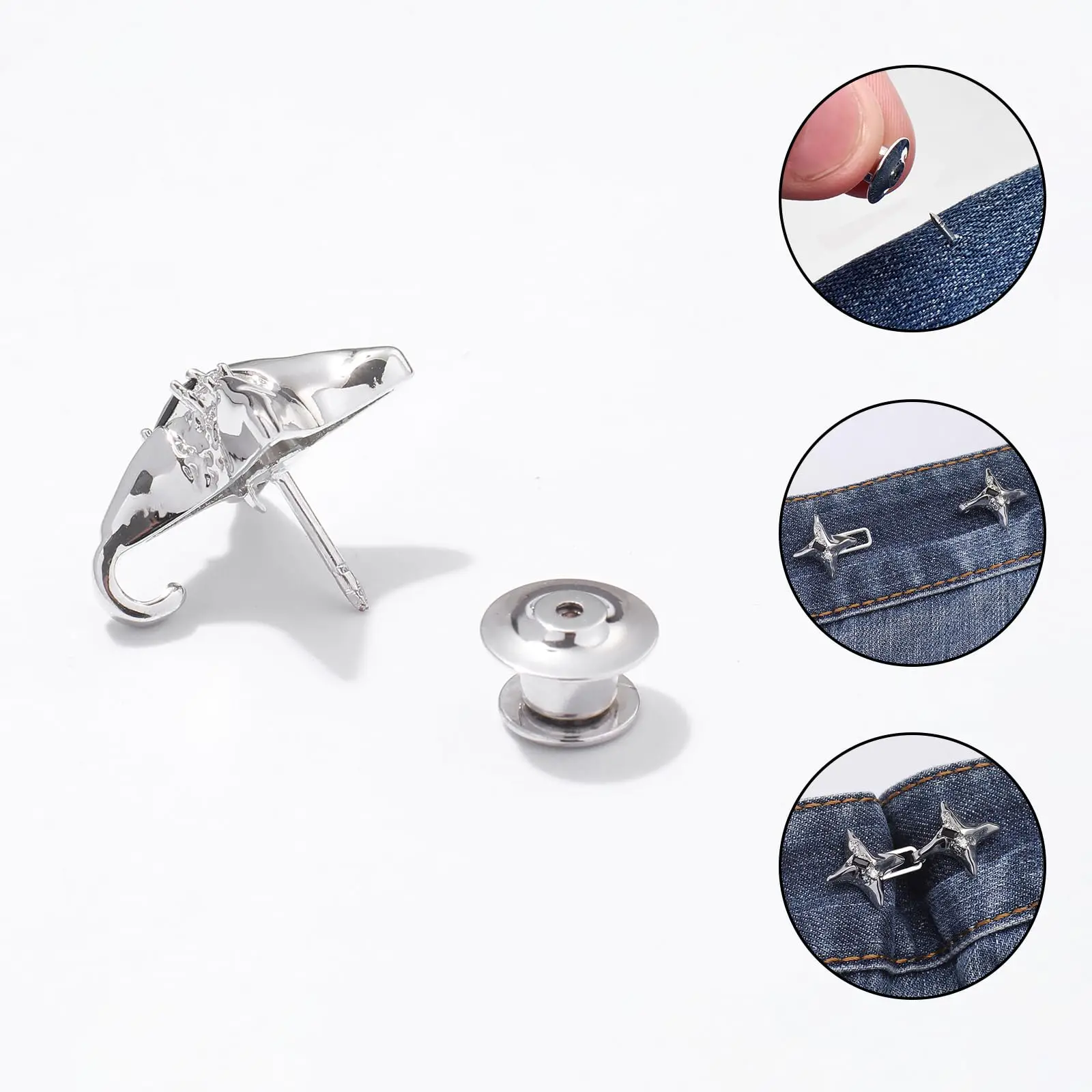 Adjustable Star Waist Tightener Clip - No Sew Jean Buttons for Women's Loose Jeans Skirts Dresses Fashion Waist Accessories Gift