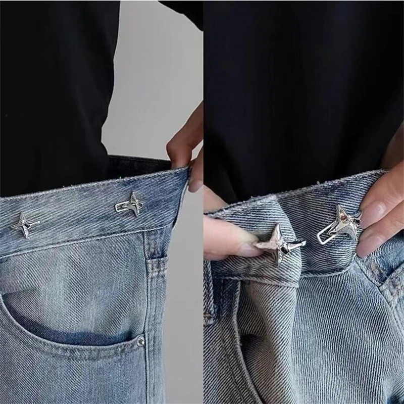 Adjustable Star Waist Tightener Clip - No Sew Jean Buttons for Women's Loose Jeans Skirts Dresses Fashion Waist Accessories Gift