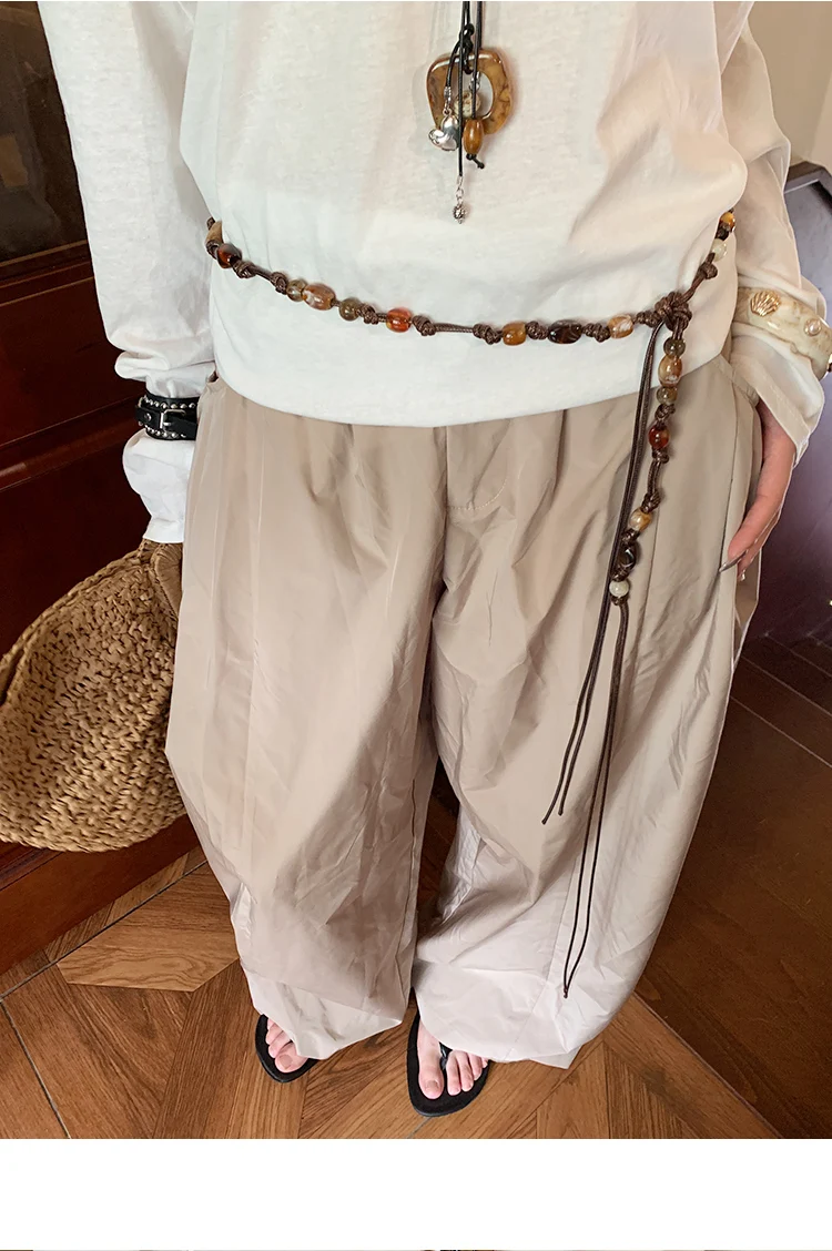 Retro Bohemian Style Woven Bead Waist Rope For Women With Skirts And Jeans Thin Waist Belt