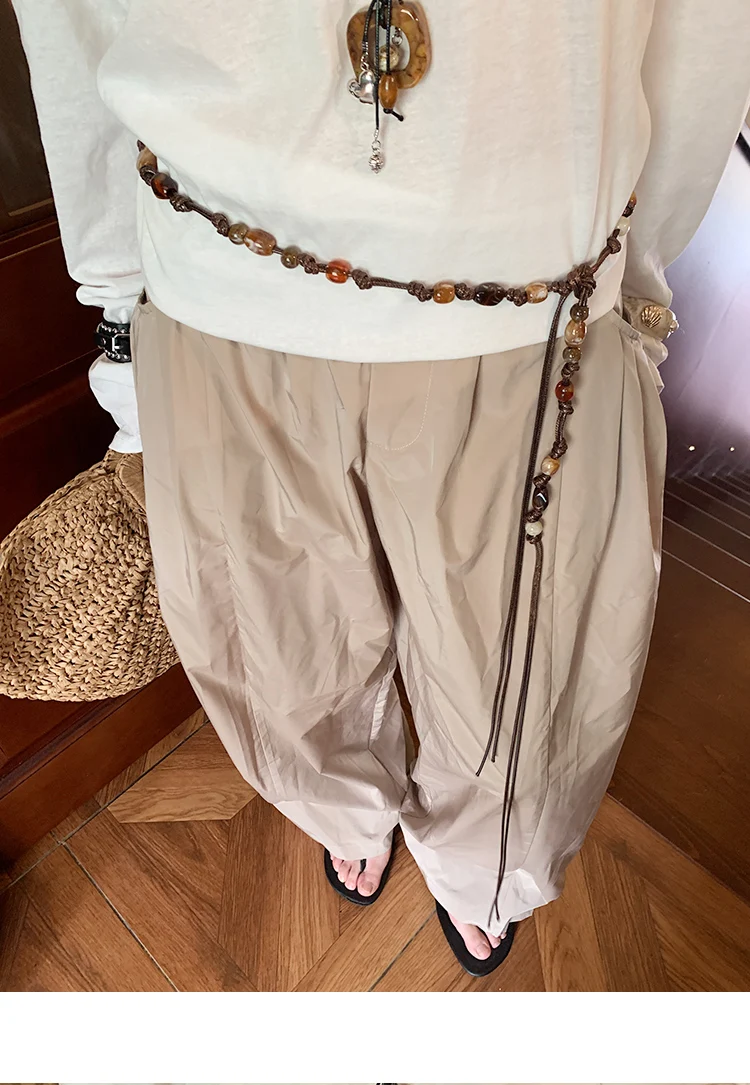 Retro Bohemian Style Woven Bead Waist Rope For Women With Skirts And Jeans Thin Waist Belt