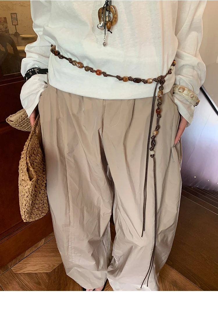 Retro Bohemian Style Woven Bead Waist Rope For Women With Skirts And Jeans Thin Waist Belt