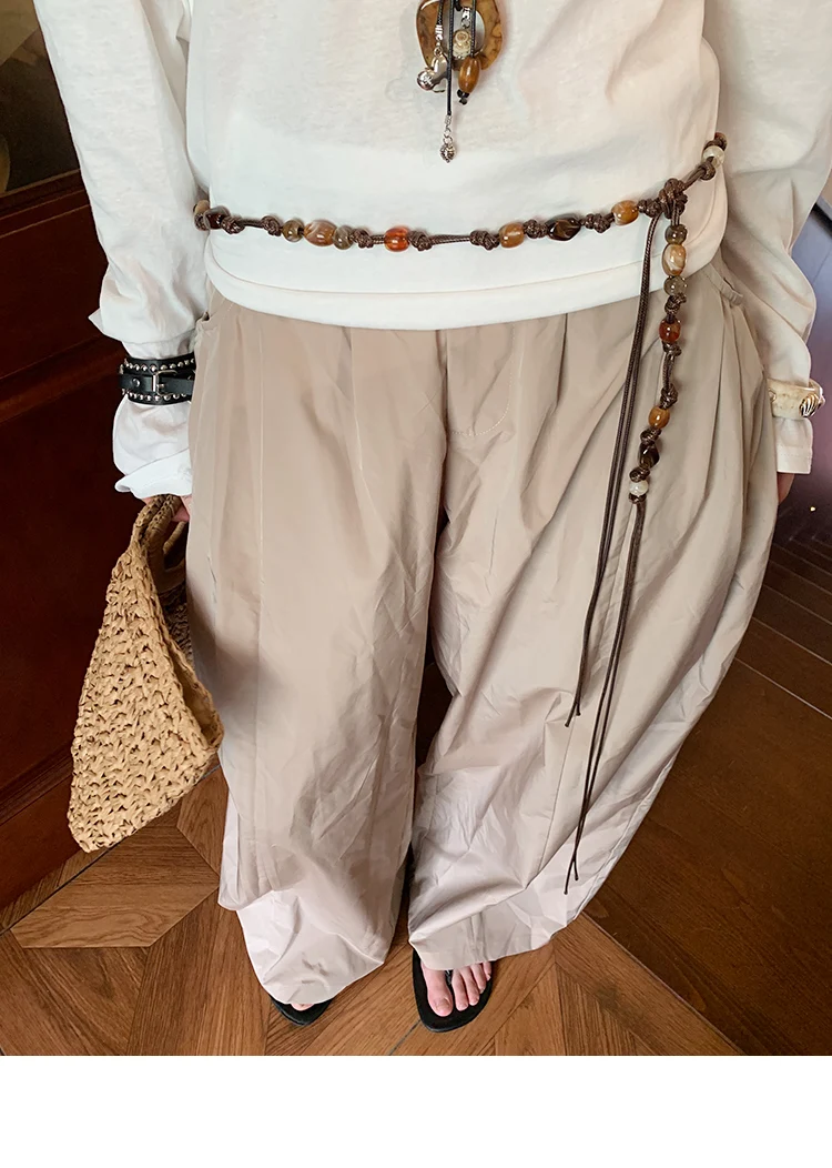 Retro Bohemian Style Woven Bead Waist Rope For Women With Skirts And Jeans Thin Waist Belt