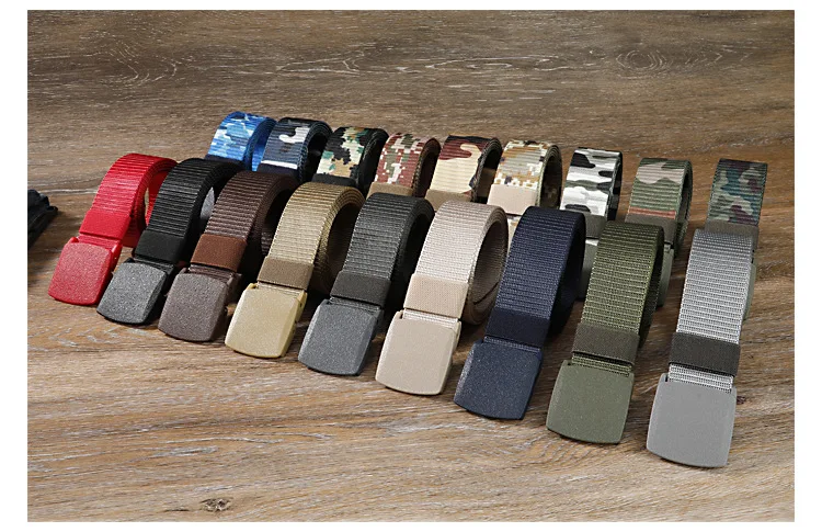 3.8X120cm Automatic Buckle Nylon Belt Male Army Green Camouflage Tactical Belt Mens Waist Canvas Belts Cummerbunds Women Strap