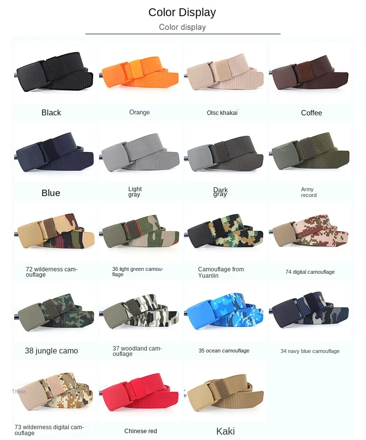 3.8X120cm Automatic Buckle Nylon Belt Male Army Green Camouflage Tactical Belt Mens Waist Canvas Belts Cummerbunds Women Strap