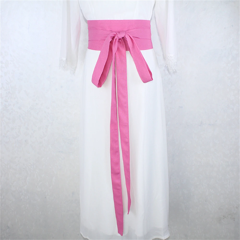 1pcs Chinese Traditional Long Hanfu Belt Antique Elegant Yukata Dress Kimono Cotton Linen Solid Color Waistband Women Girl Gift