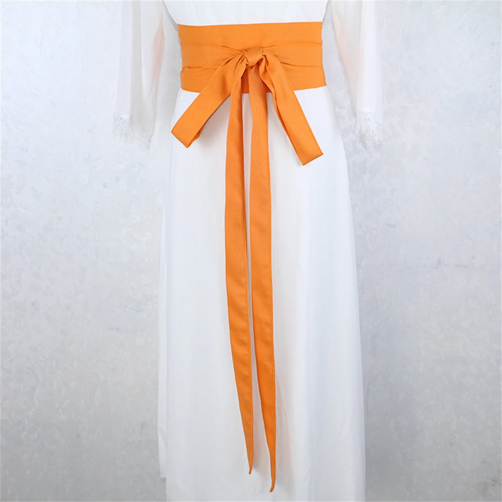 1pcs Chinese Traditional Long Hanfu Belt Antique Elegant Yukata Dress Kimono Cotton Linen Solid Color Waistband Women Girl Gift