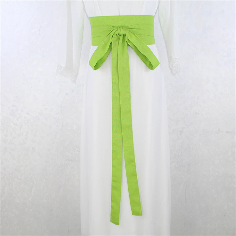1pcs Chinese Traditional Long Hanfu Belt Antique Elegant Yukata Dress Kimono Cotton Linen Solid Color Waistband Women Girl Gift