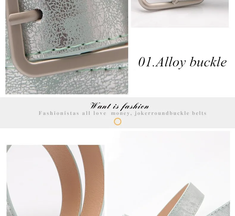 105cm Women's Korean Wild Belt Alloy pin buckle PU belt Ladies belt women belt Alloy square buckle