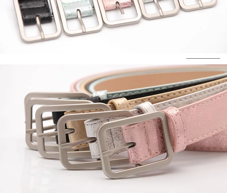 105cm Women's Korean Wild Belt Alloy pin buckle PU belt Ladies belt women belt Alloy square buckle